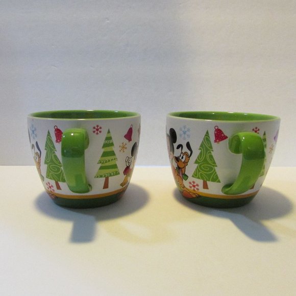set of 2 Disney Store Christmas mugs Mickey and Minnie coffee hot chocolate cup - Picture 4 of 7